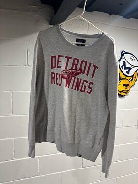 47 Brand Detroit Red Wings Gray Crewneck Sweatshirt